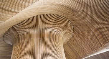 Mass Timber Construction swatch headquarters by Shigeru Ban